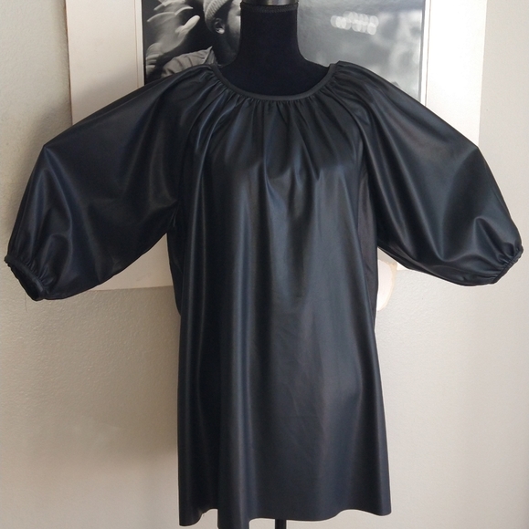 COPY - Forever 21 black vegan leather mini short swing dress. - Picture 4 of 4